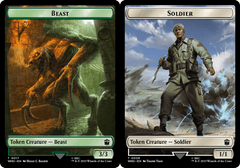 Beast (0017) // Soldier (0008) Double-Sided Token - Foil